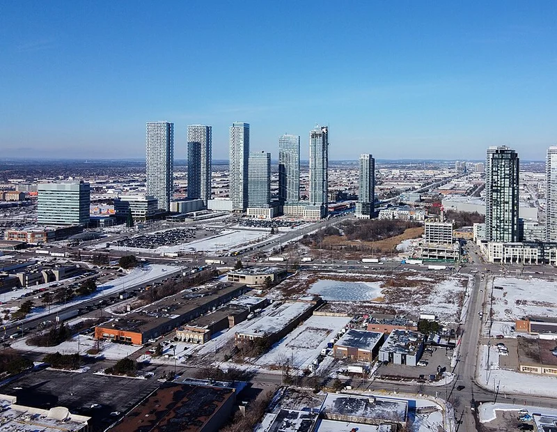 Aerial view of buildings at Vaughan Metropolitan Centre