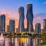 Mississauga condo towers at twilight